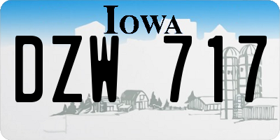 IA license plate DZW717