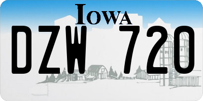 IA license plate DZW720