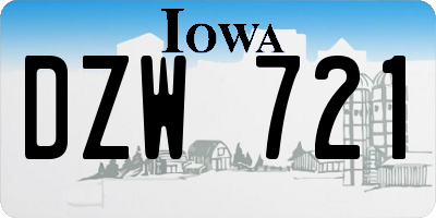 IA license plate DZW721