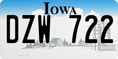 IA license plate DZW722
