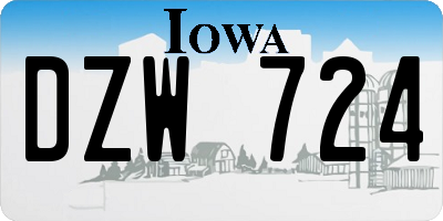 IA license plate DZW724