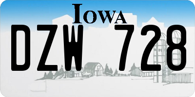 IA license plate DZW728