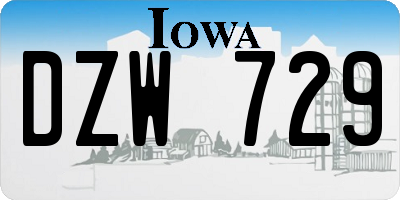 IA license plate DZW729