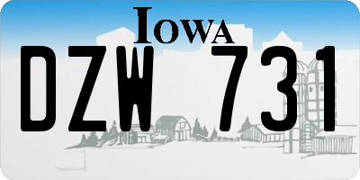 IA license plate DZW731