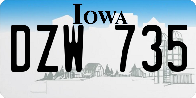 IA license plate DZW735