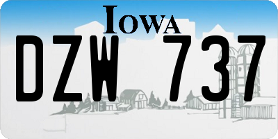 IA license plate DZW737