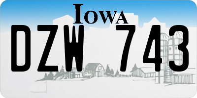 IA license plate DZW743