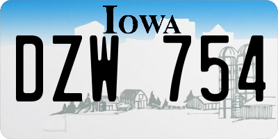 IA license plate DZW754