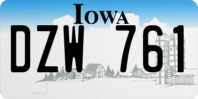 IA license plate DZW761