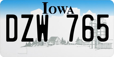 IA license plate DZW765