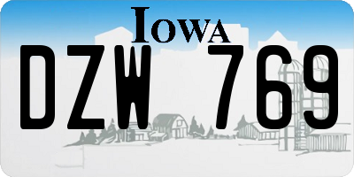 IA license plate DZW769