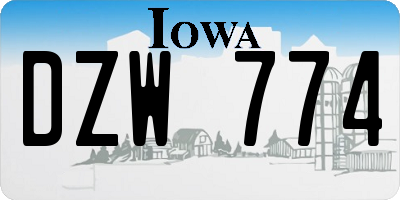 IA license plate DZW774