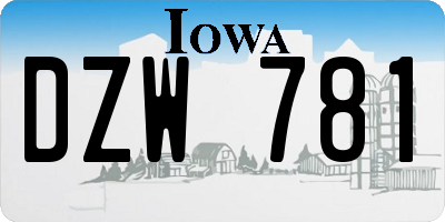 IA license plate DZW781