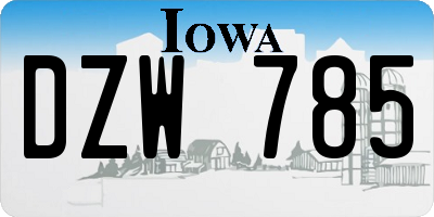 IA license plate DZW785