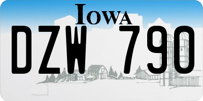 IA license plate DZW790