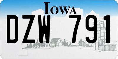 IA license plate DZW791