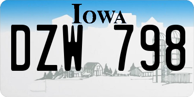 IA license plate DZW798