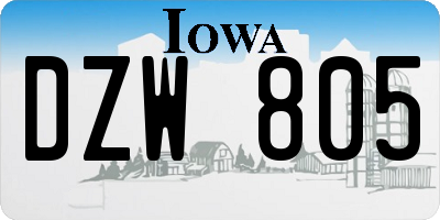 IA license plate DZW805