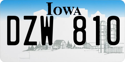 IA license plate DZW810