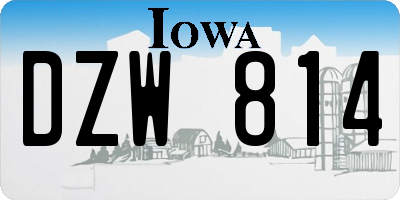 IA license plate DZW814