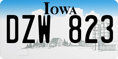 IA license plate DZW823