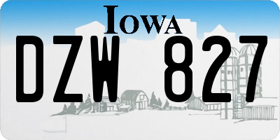 IA license plate DZW827