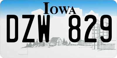 IA license plate DZW829