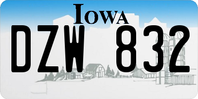 IA license plate DZW832