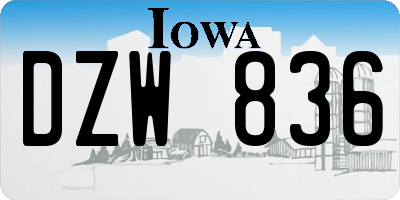 IA license plate DZW836