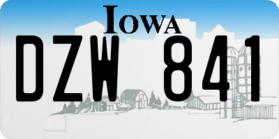 IA license plate DZW841