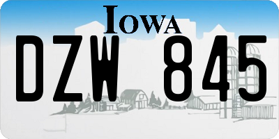 IA license plate DZW845