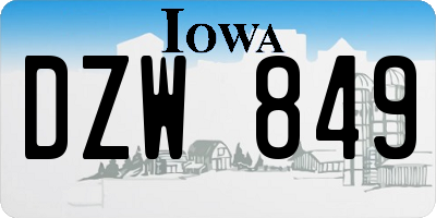 IA license plate DZW849