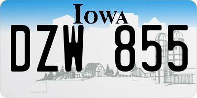 IA license plate DZW855