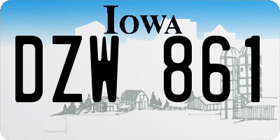 IA license plate DZW861