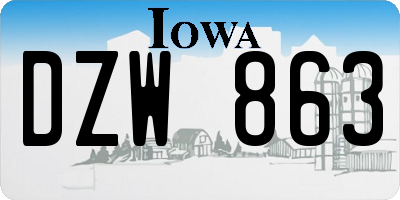 IA license plate DZW863