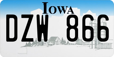 IA license plate DZW866