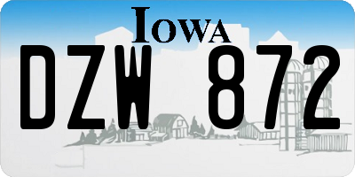 IA license plate DZW872