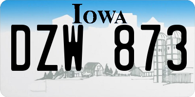 IA license plate DZW873