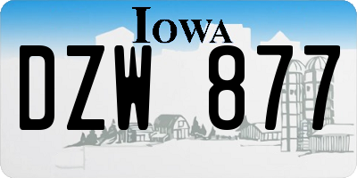 IA license plate DZW877