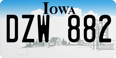IA license plate DZW882