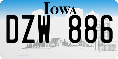 IA license plate DZW886