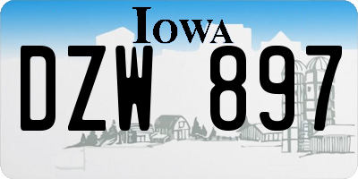 IA license plate DZW897