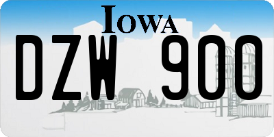IA license plate DZW900