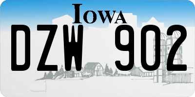 IA license plate DZW902