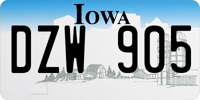 IA license plate DZW905