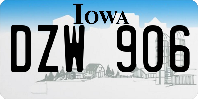 IA license plate DZW906