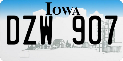 IA license plate DZW907