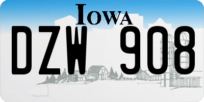 IA license plate DZW908