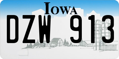 IA license plate DZW913