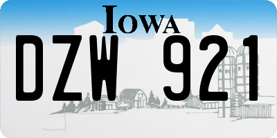 IA license plate DZW921